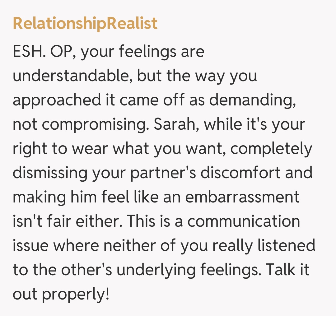 Comentariu de la RelationshipRealist