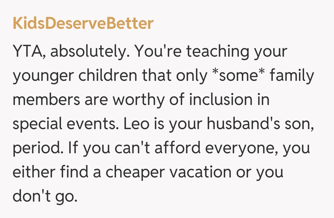 Comentariu de la KidsDeserveBetter