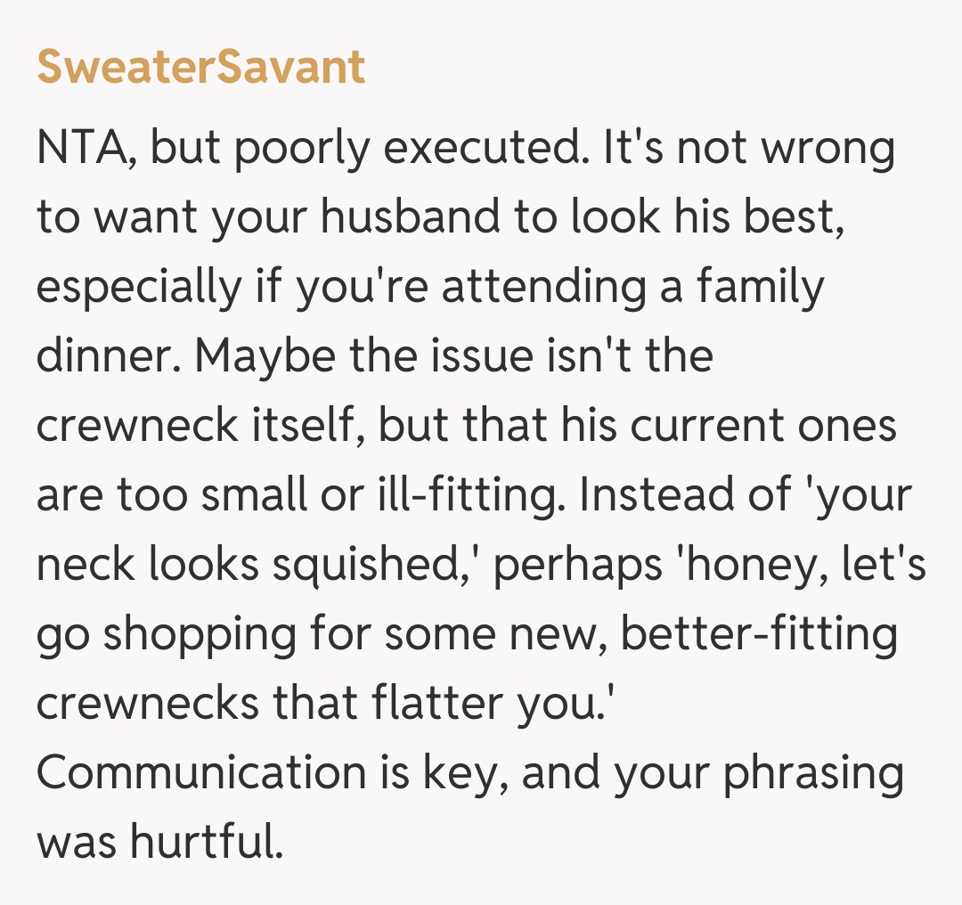 Comentariu de la SweaterSavant