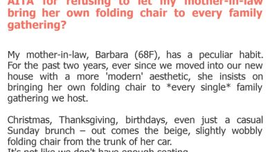 Photo of AITA for refusing to let my mother-in-law bring her own folding chair to every family gathering?