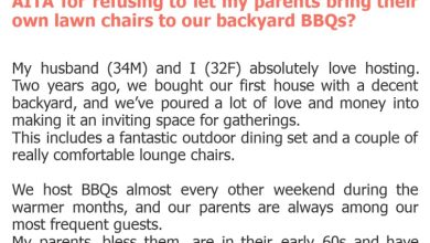 Photo of AITA for refusing to let my parents bring their own lawn chairs to our backyard BBQs?