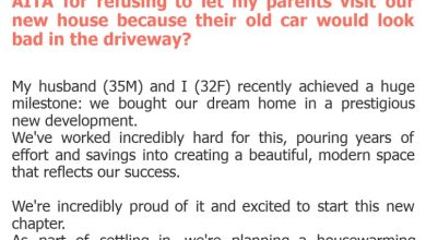 Photo of AITA for refusing to let my parents visit our new house because their old car would look bad in the driveway?