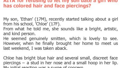 Photo of AITA for refusing to let my son date a girl who has colored hair and face piercings?