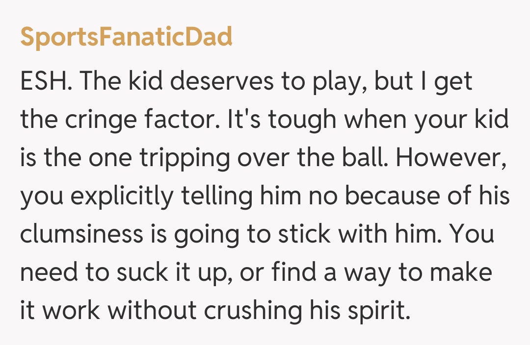 Comentariu de la SportsFanaticDad