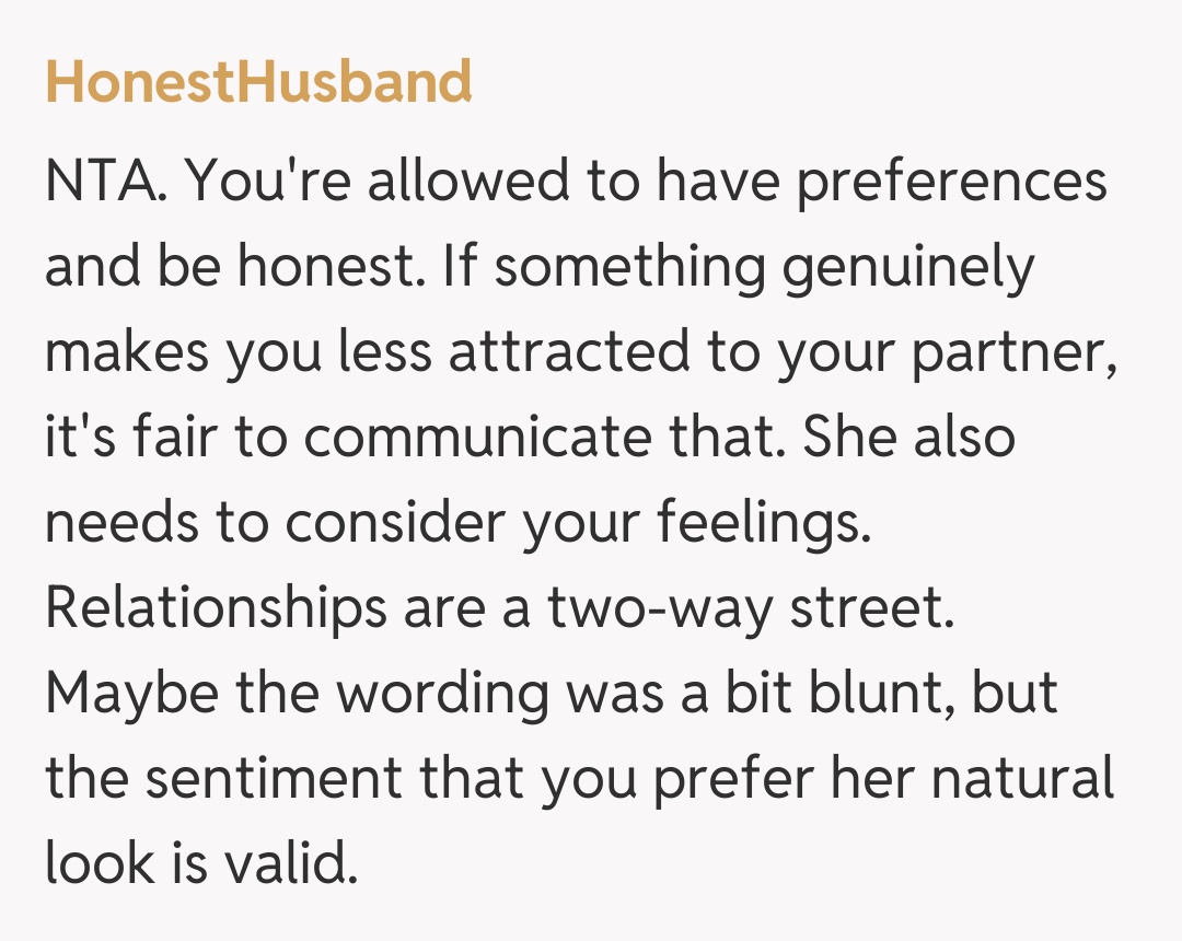 Comentariu de la HonestHusband