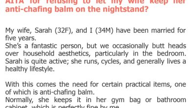 Photo of AITA for refusing to let my wife keep her anti-chafing balm on the nightstand?