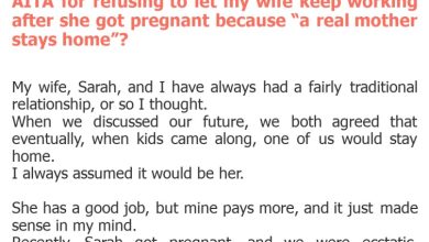 Photo of AITA for refusing to let my wife keep working after she got pregnant because “a real mother stays home”?