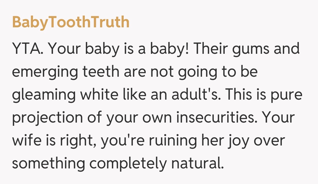 Comentariu de la BabyToothTruth