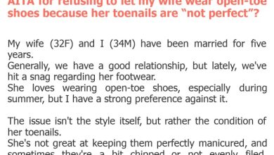 Photo of AITA for refusing to let my wife wear open-toe shoes because her toenails are “not perfect”?