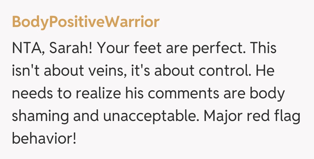 Comentariu de la BodyPositiveWarrior