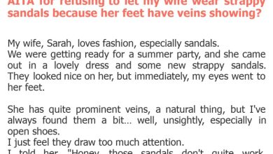 Photo of AITA for refusing to let my wife wear strappy sandals because her feet have veins showing?
