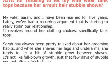 Photo of AITA for refusing to let my wife wear tank tops because her armpit hair stubble shows?