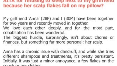 Photo of AITA for refusing to sleep next to my girlfriend because her scalp flakes fall on my pillow?