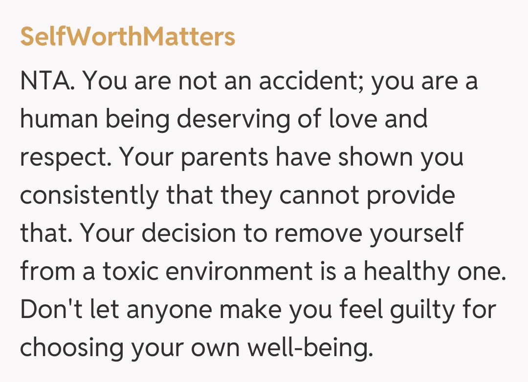 Comentariu de la SelfWorthMatters