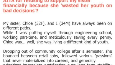 Photo of AITA for refusing to support my sister financially because she ‘wasted her youth on bad decisions’?