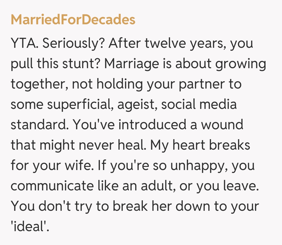 Comentariu de la MarriedForDecades