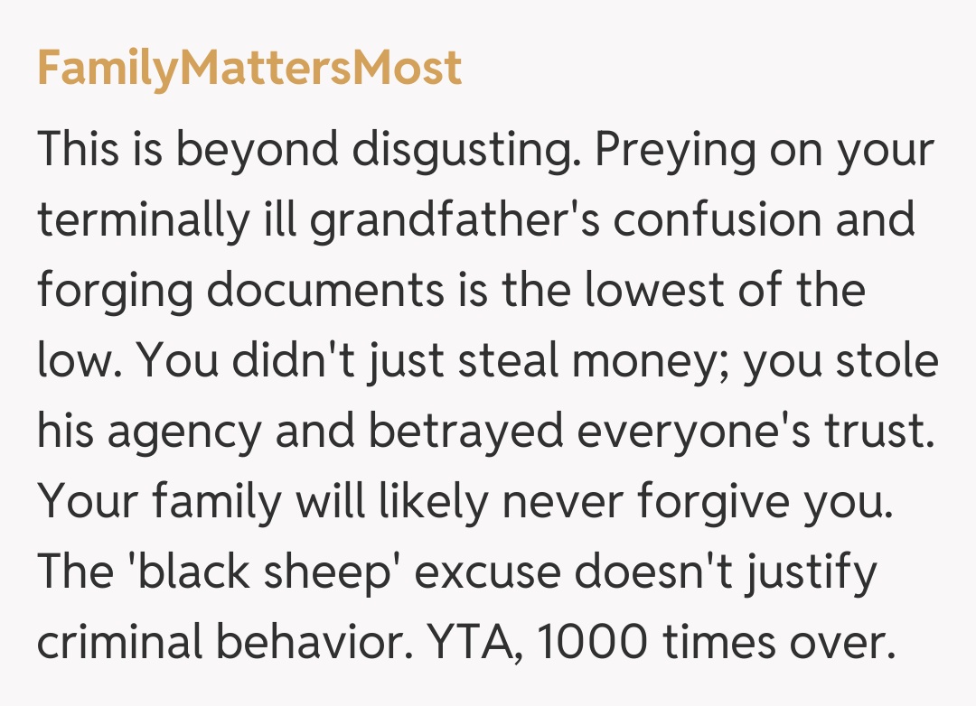 Comentariu de la FamilyMattersMost