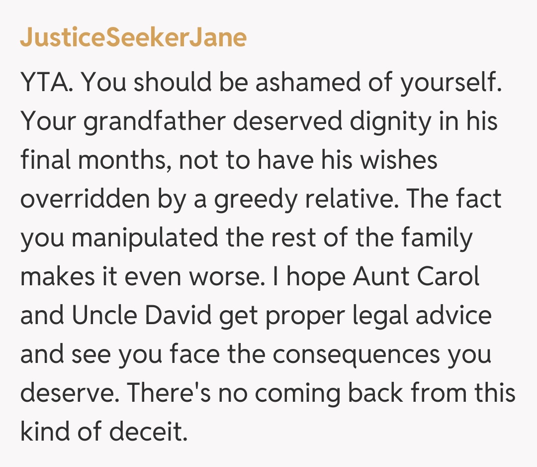 Comentariu de la JusticeSeekerJane