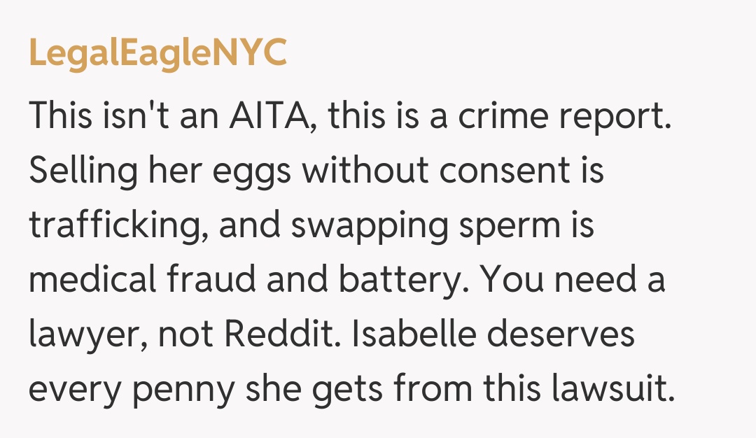 Comentariu de la LegalEagleNYC