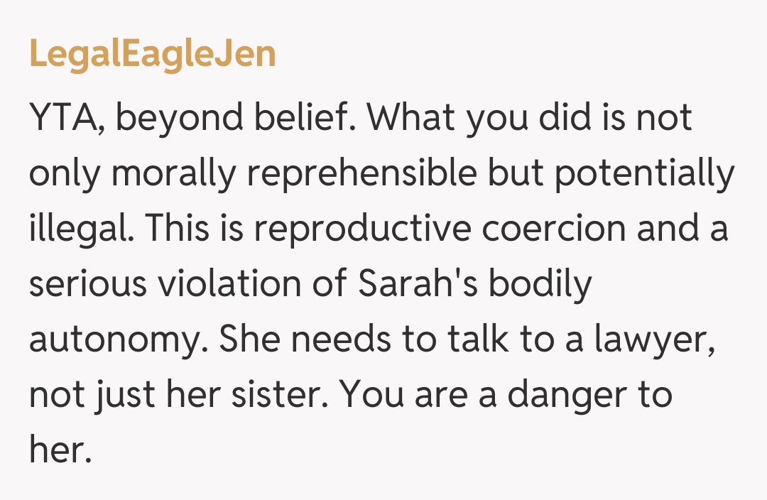 Comentariu de la LegalEagleJen