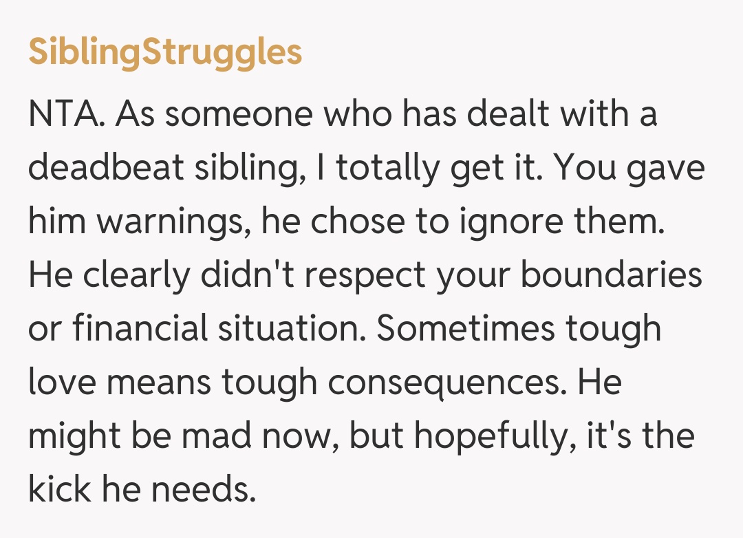 Comentariu de la SiblingStruggles