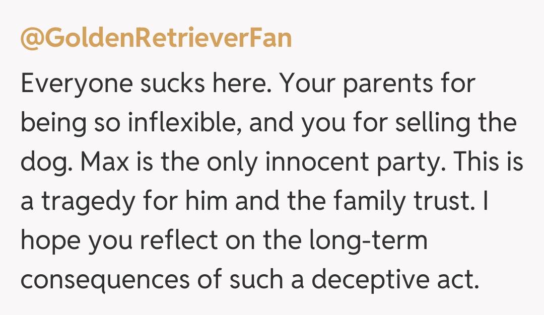 Comentariu de la @GoldenRetrieverFan
