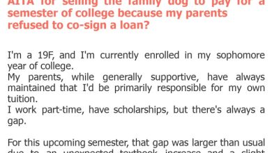 Photo of AITA for selling the family dog to pay for a semester of college because my parents refused to co-sign a loan?