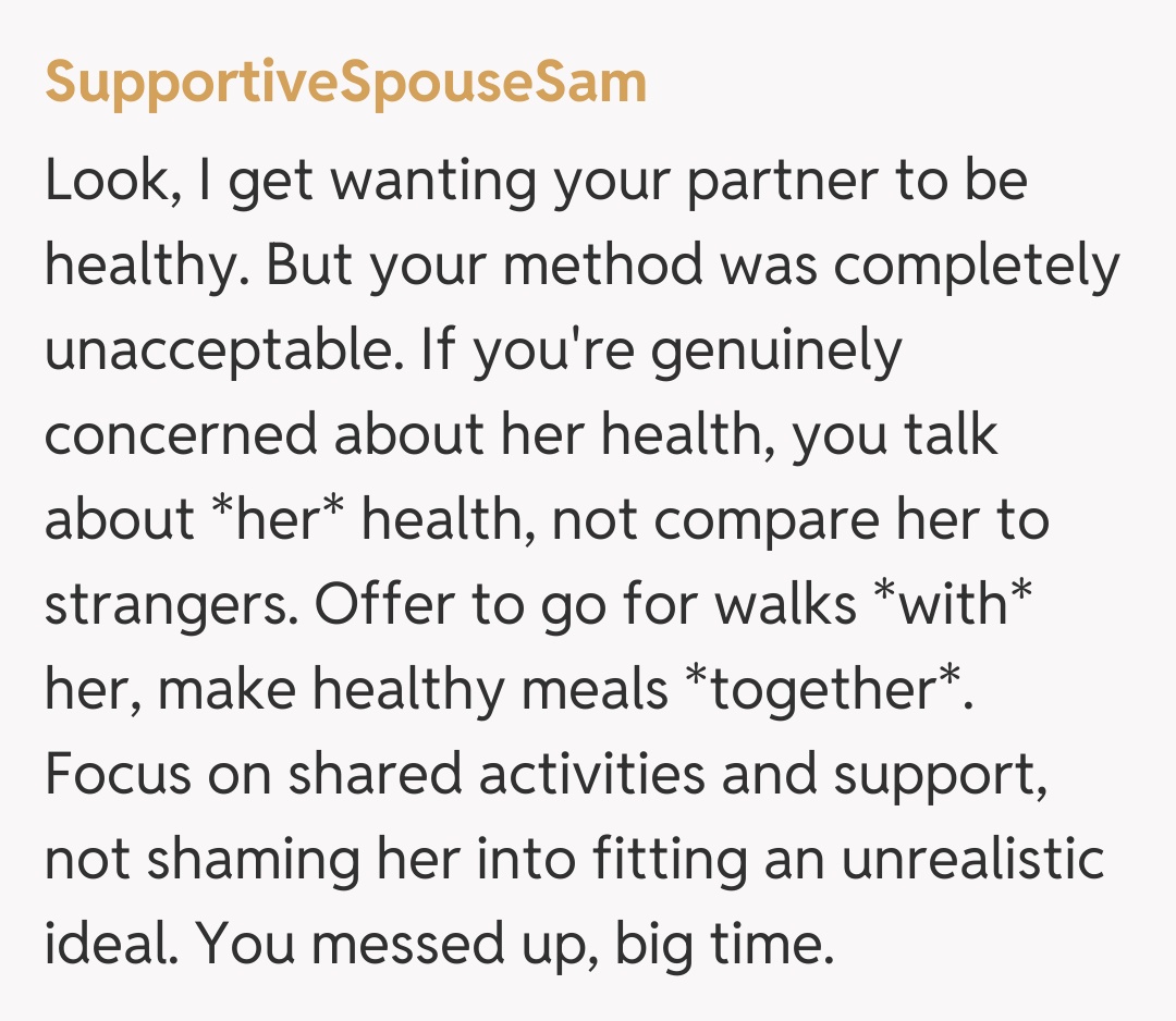 Comentariu de la SupportiveSpouseSam