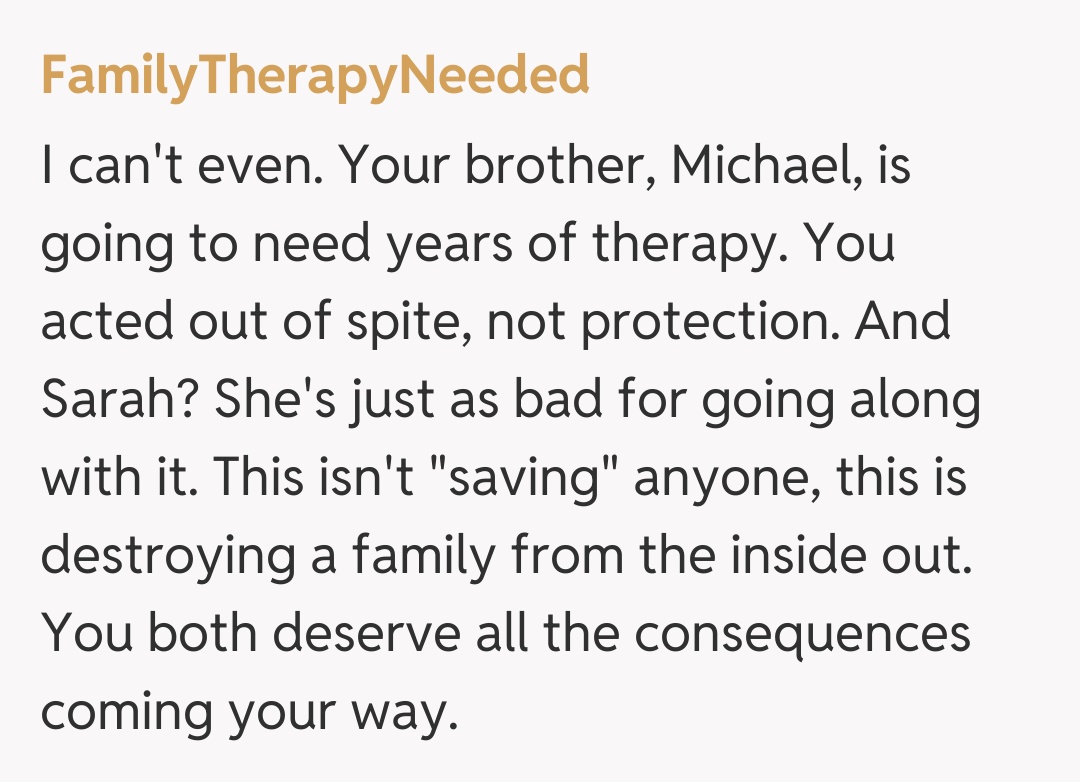 Comentariu de la FamilyTherapyNeeded