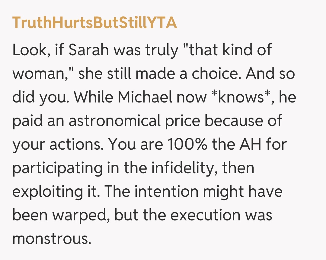 Comentariu de la TruthHurtsButStillYTA