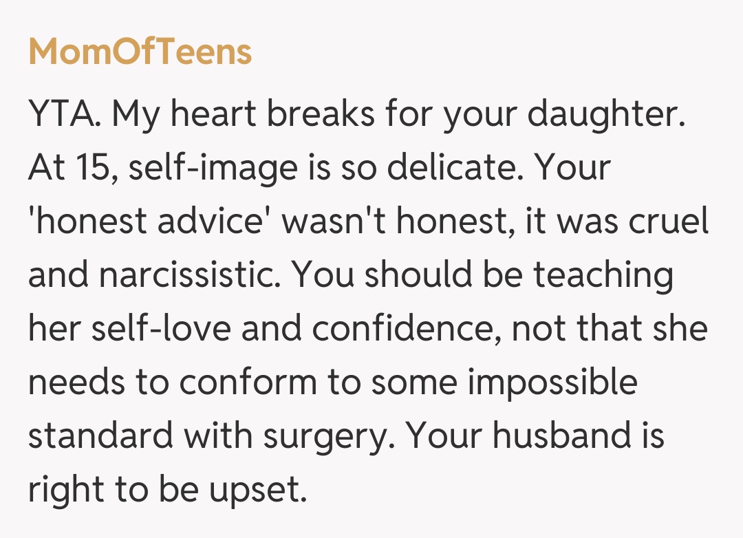 Comentariu de la MomOfTeens