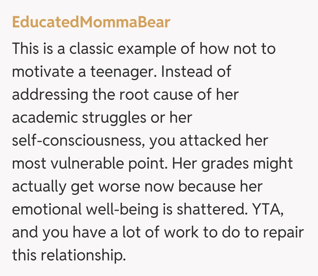 Comentariu de la EducatedMommaBear