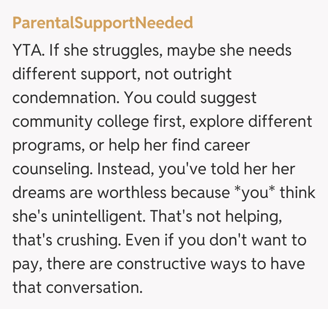 Comentariu de la ParentalSupportNeeded