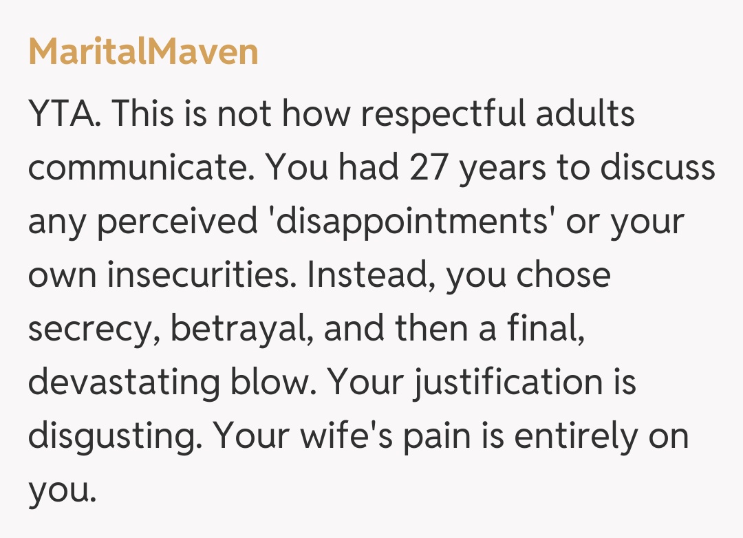 Comentariu de la MaritalMaven