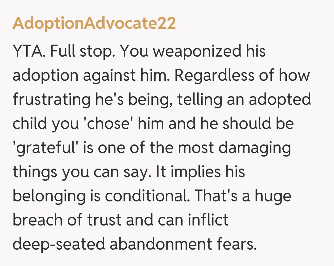Comentariu de la AdoptionAdvocate22