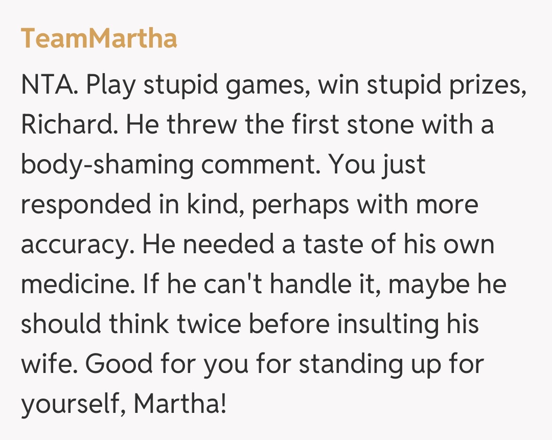 Comentariu de la TeamMartha