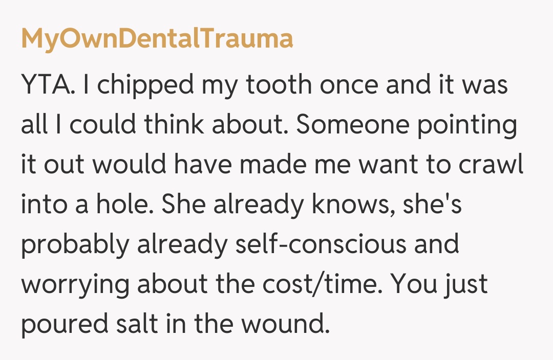 Comentariu de la MyOwnDentalTrauma