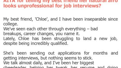 Photo of AITA for telling my best friend her natural afro looks unprofessional for job interviews?