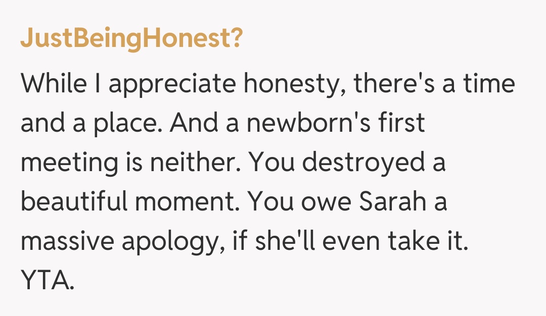 Comentariu de la JustBeingHonest?