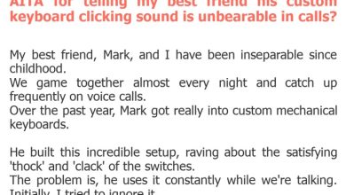 Photo of AITA for telling my best friend his custom keyboard clicking sound is unbearable in calls?