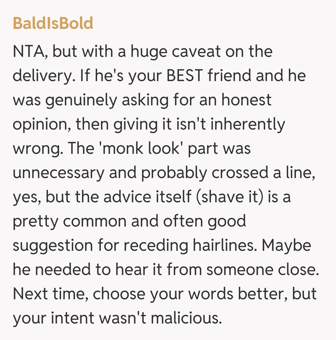 Comentariu de la BaldIsBold