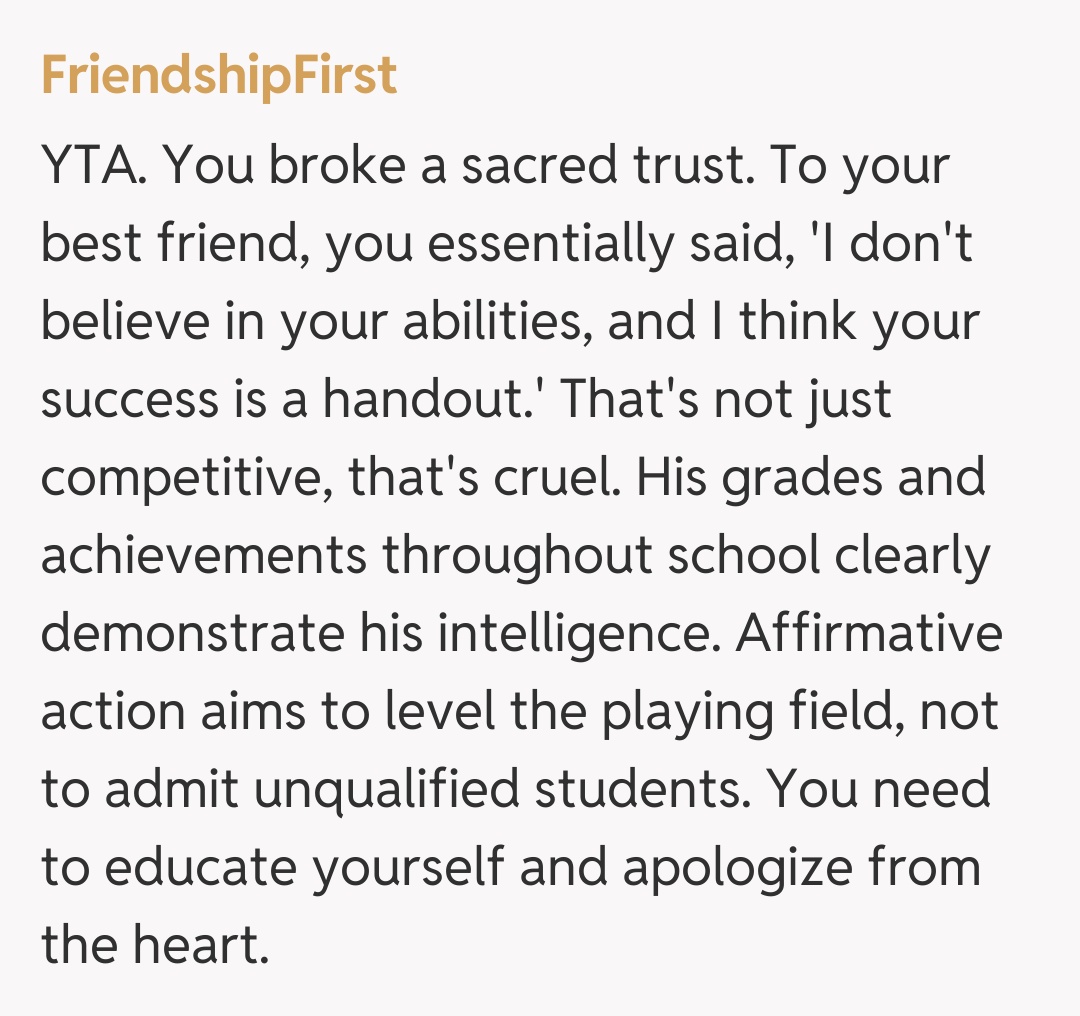 Comentariu de la FriendshipFirst