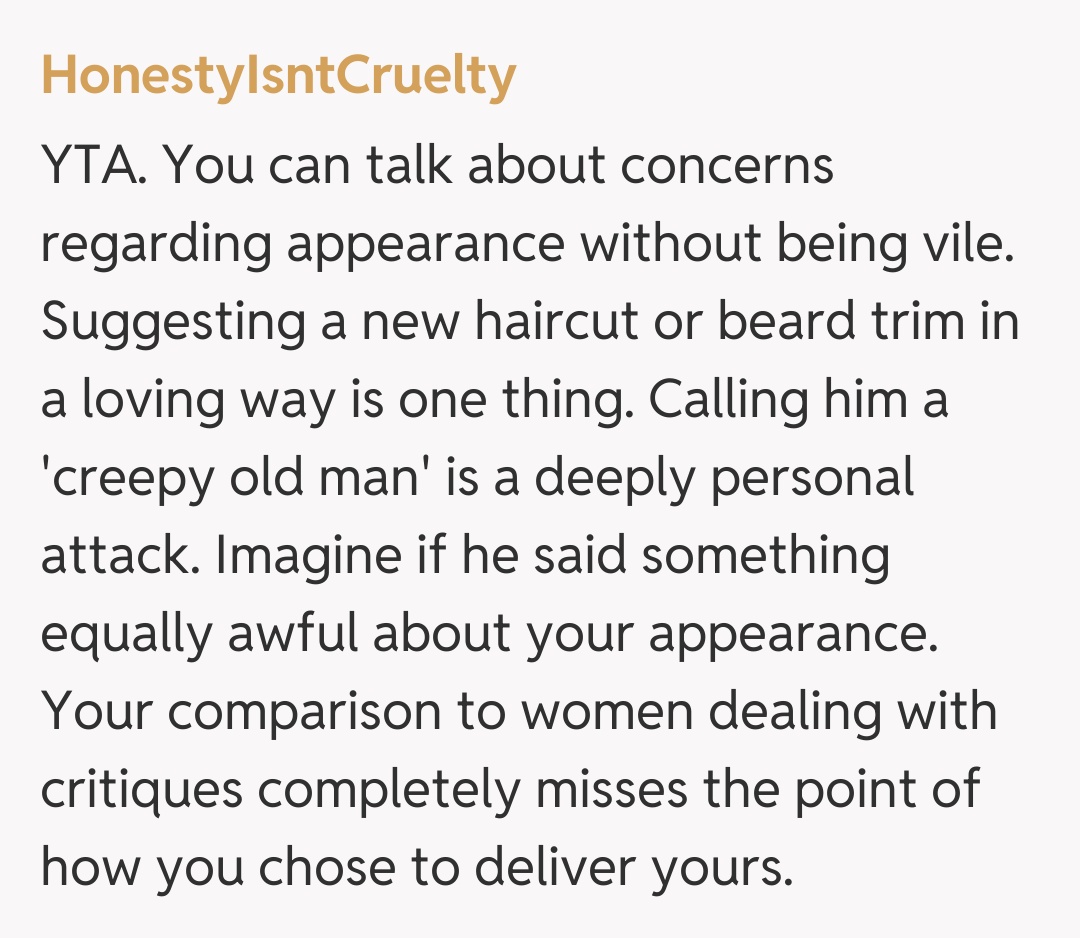 Comentariu de la HonestyIsntCruelty