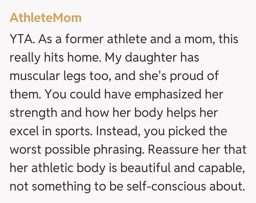 Comentariu de la AthleteMom