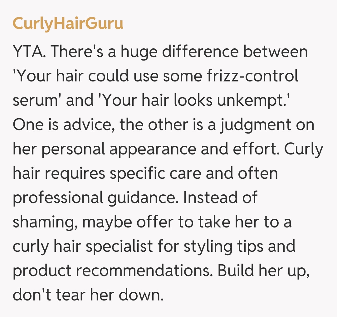 Comentariu de la CurlyHairGuru