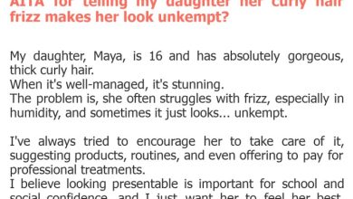 Photo of AITA for telling my daughter her curly hair frizz makes her look unkempt?