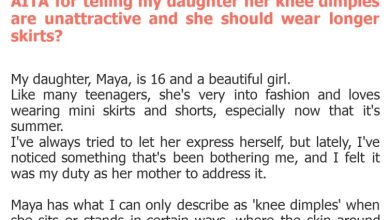 Photo of AITA for telling my daughter her knee dimples are unattractive and she should wear longer skirts?