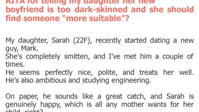Photo of AITA for telling my daughter her new boyfriend is too dark-skinned and she should find someone “more suitable”?