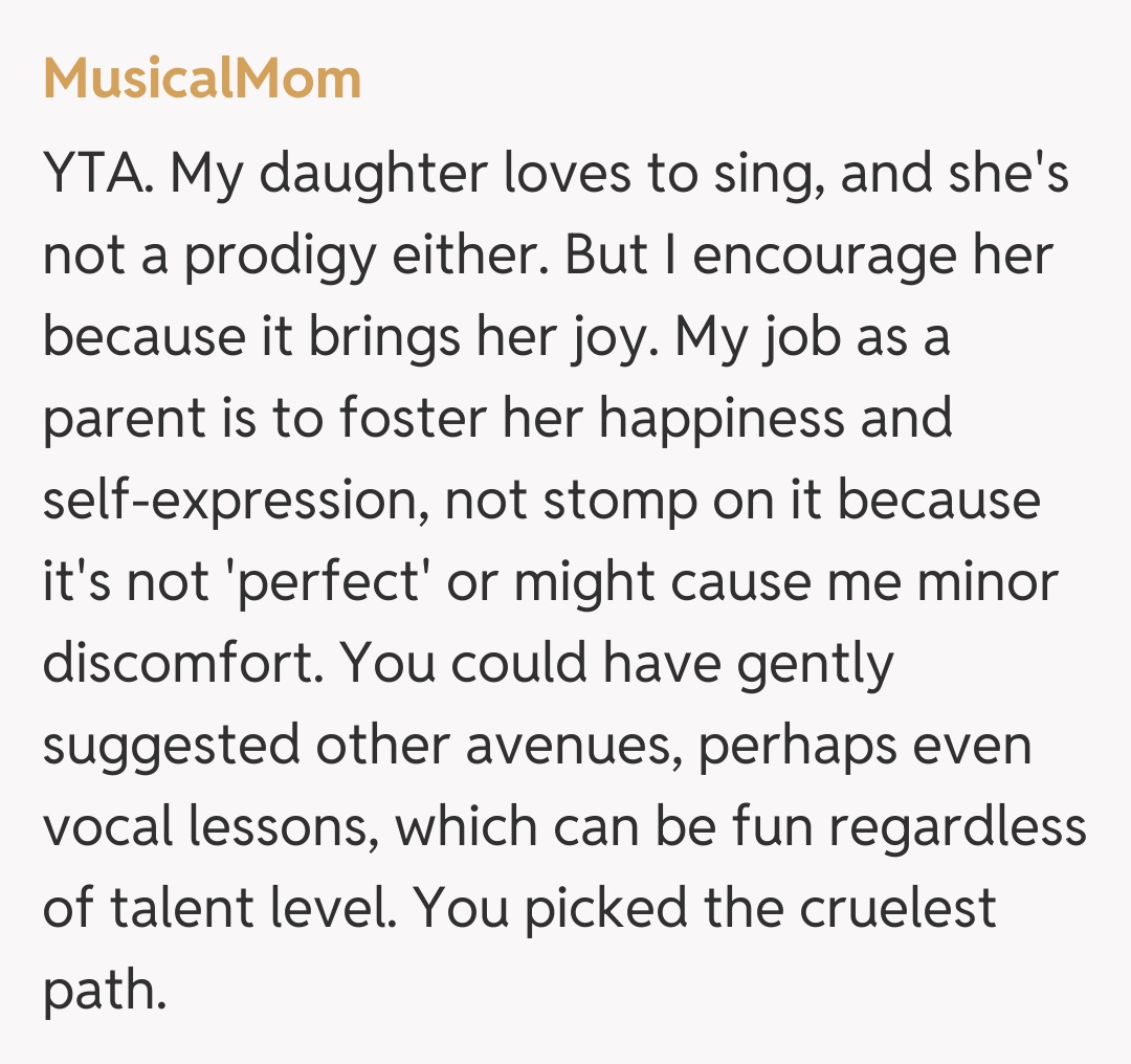 Comentariu de la MusicalMom