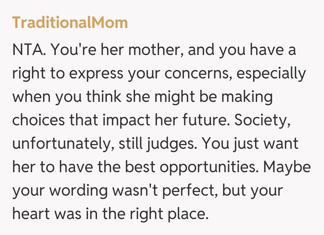 Comentariu de la TraditionalMom